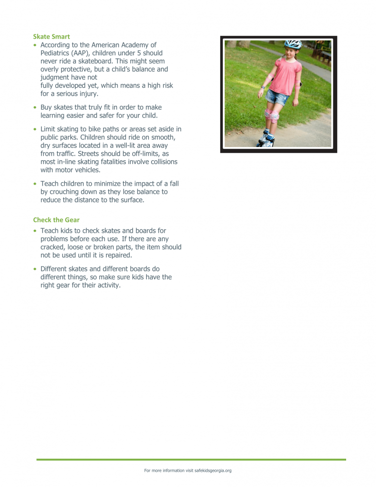 Skating and Skateboarding Safety Safe Kids